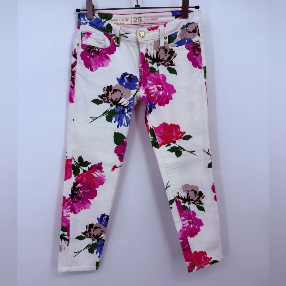 Kate Spade New York Floral Skinny Jeans Size 25